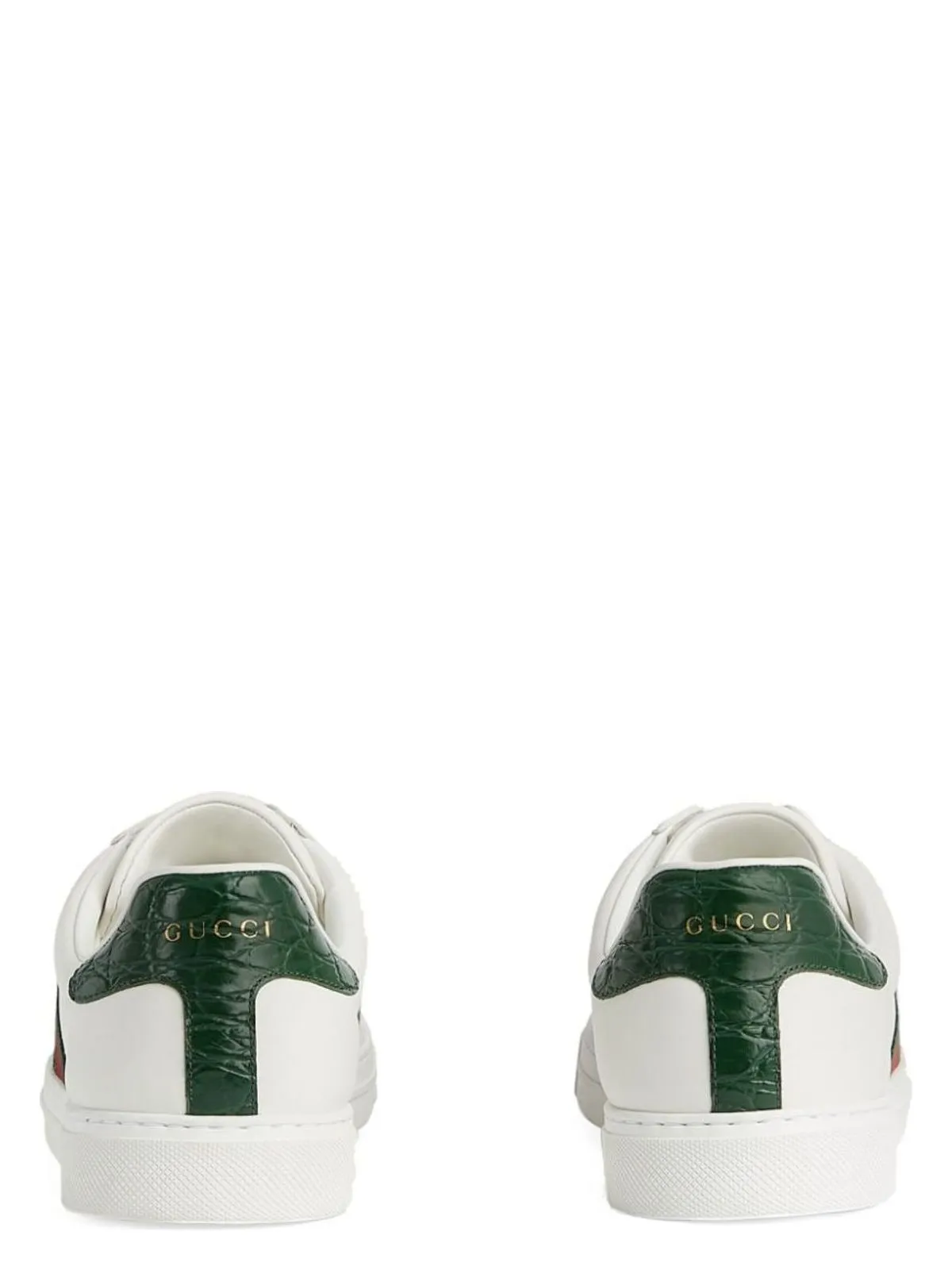 ACE WHITE/GREEN LEATHER LOW TRAINER