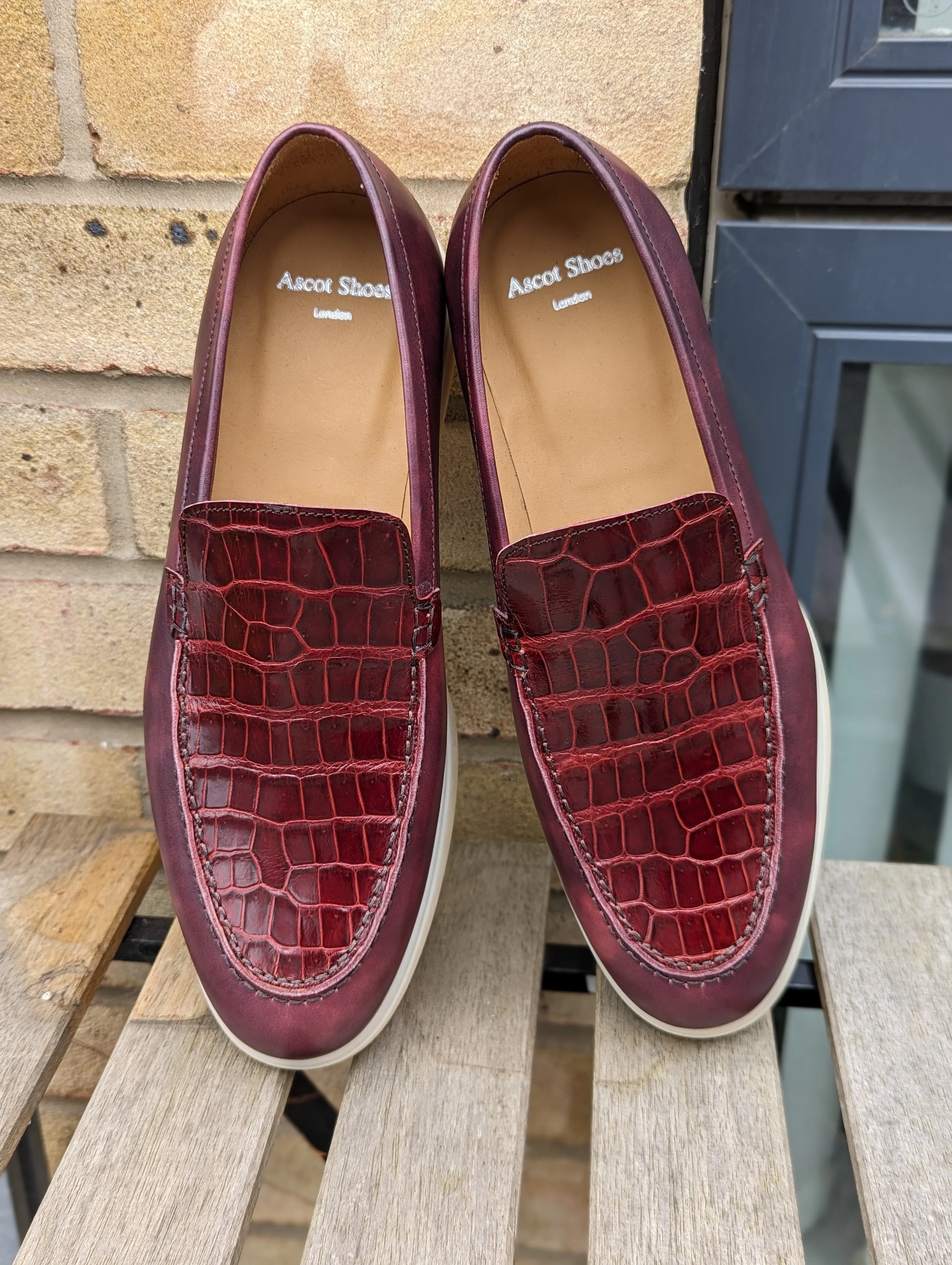 Ascot Sunseeker - Burgundy museum calf & Crocodile