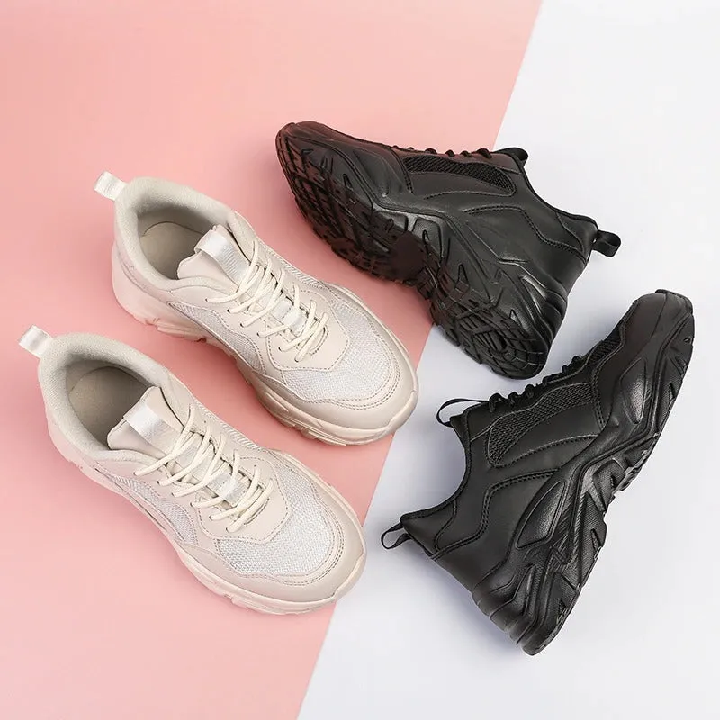 Athletic Breathable Lace-Up Front Chunky Sneaker Shoes