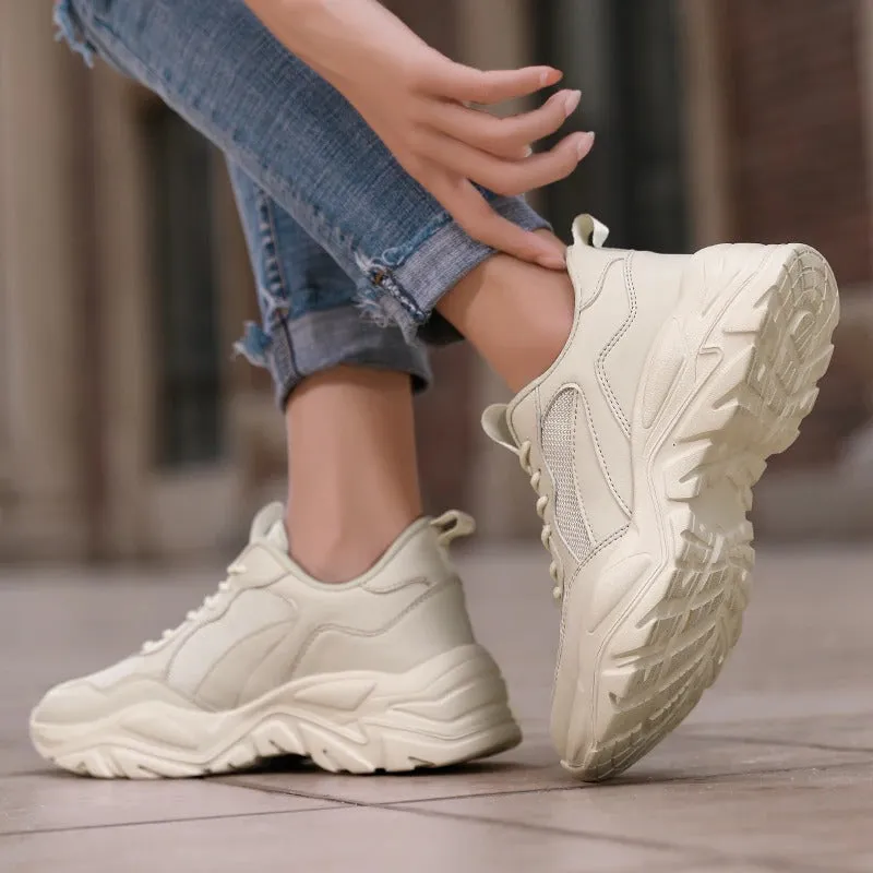 Athletic Breathable Lace-Up Front Chunky Sneaker Shoes