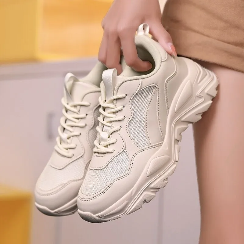 Athletic Breathable Lace-Up Front Chunky Sneaker Shoes