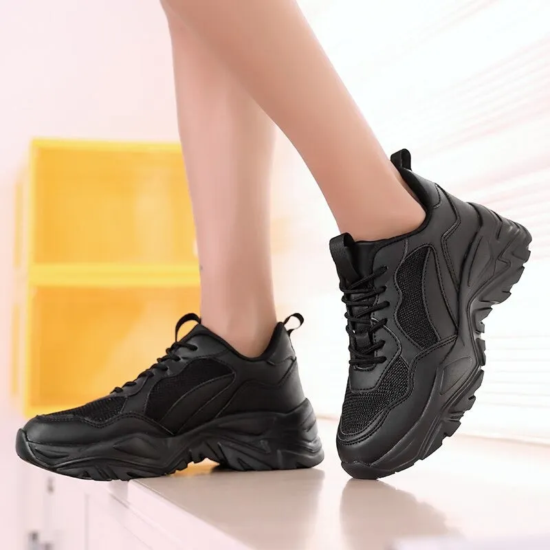 Athletic Breathable Lace-Up Front Chunky Sneaker Shoes