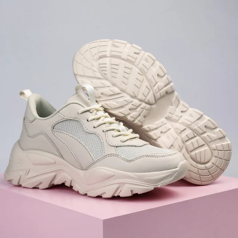 Athletic Breathable Lace-Up Front Chunky Sneaker Shoes