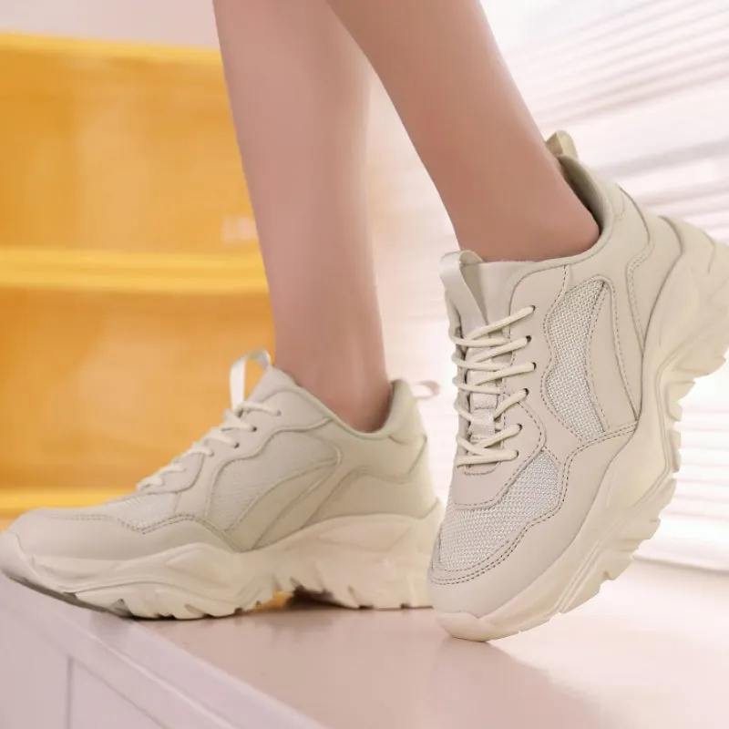 Athletic Breathable Lace-Up Front Chunky Sneaker Shoes