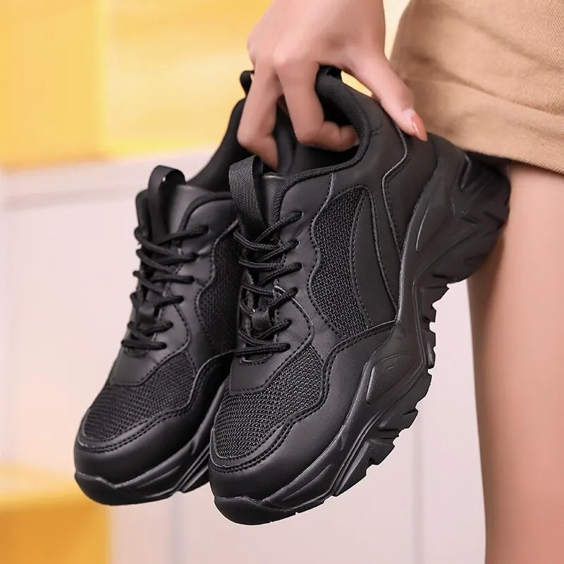Athletic Breathable Lace-Up Front Chunky Sneaker Shoes