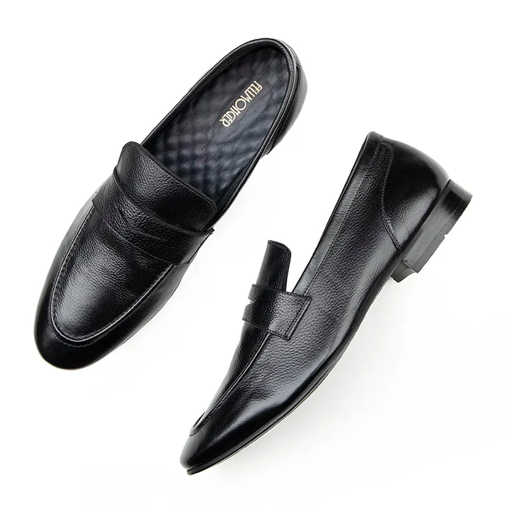 Black Flexible Extra Soft Penny Loafers