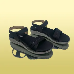 Black Sandal with Silver Accent