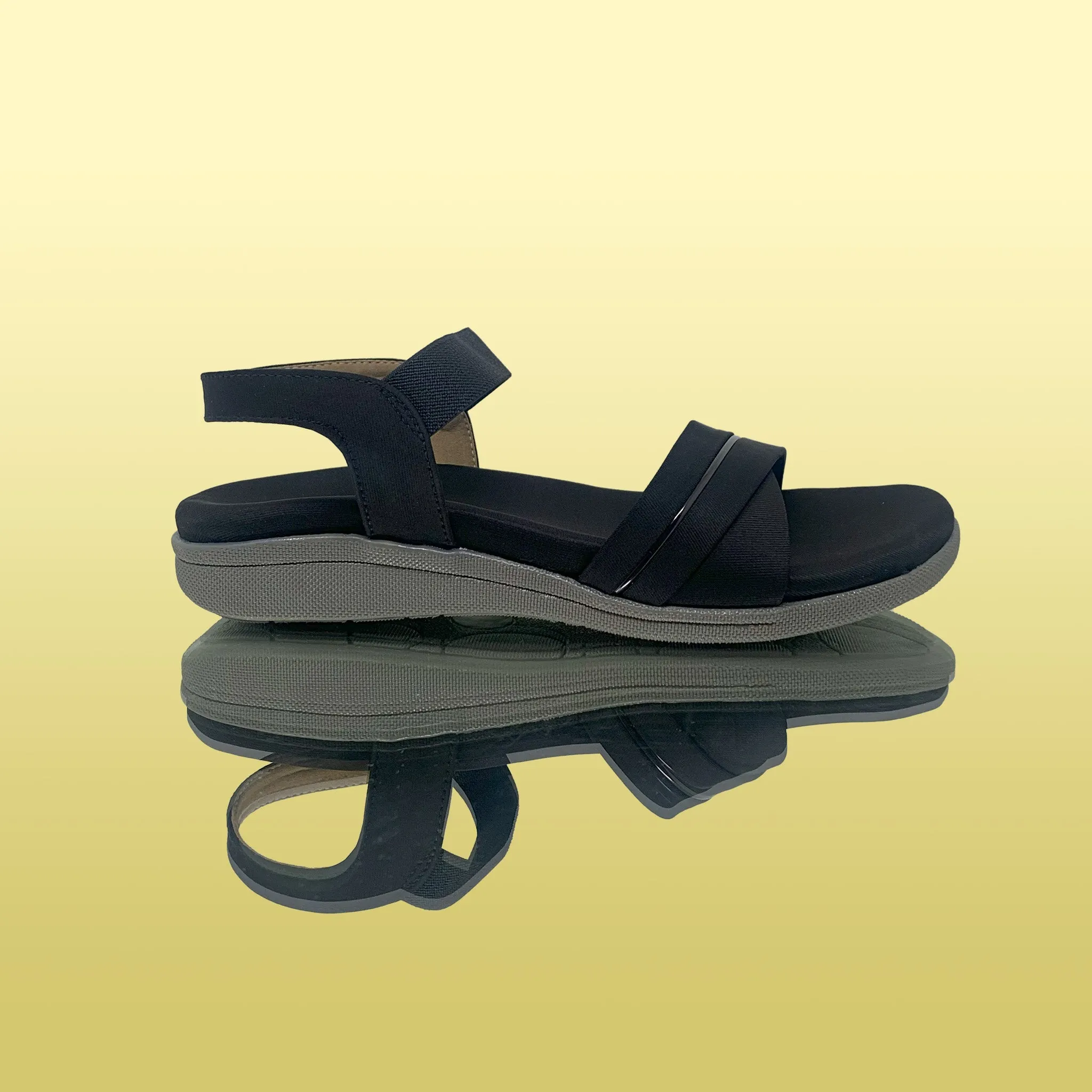 Black Sandal with Silver Accent