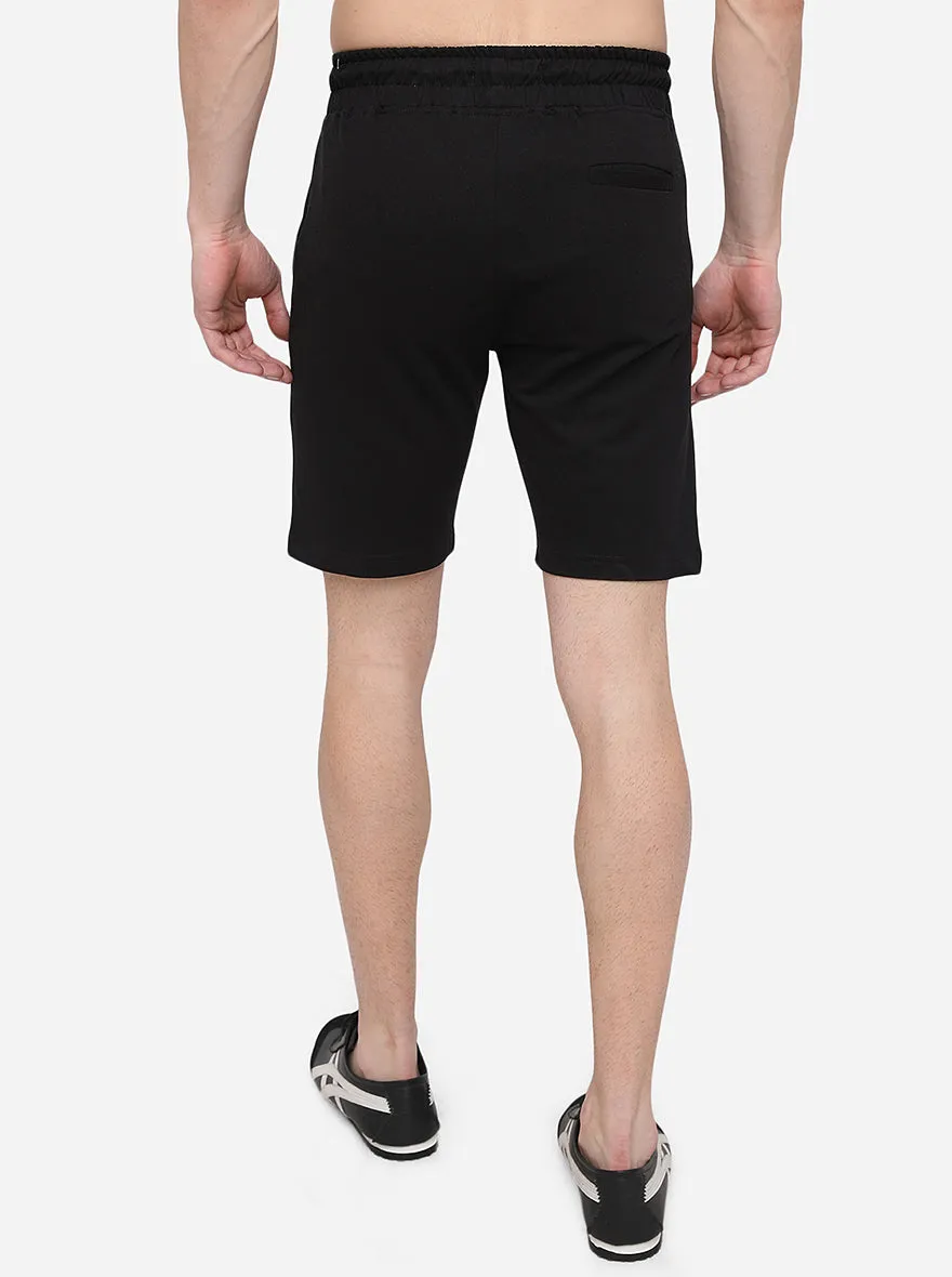 Black Solid Slim Fit Shorts | JadeBlue