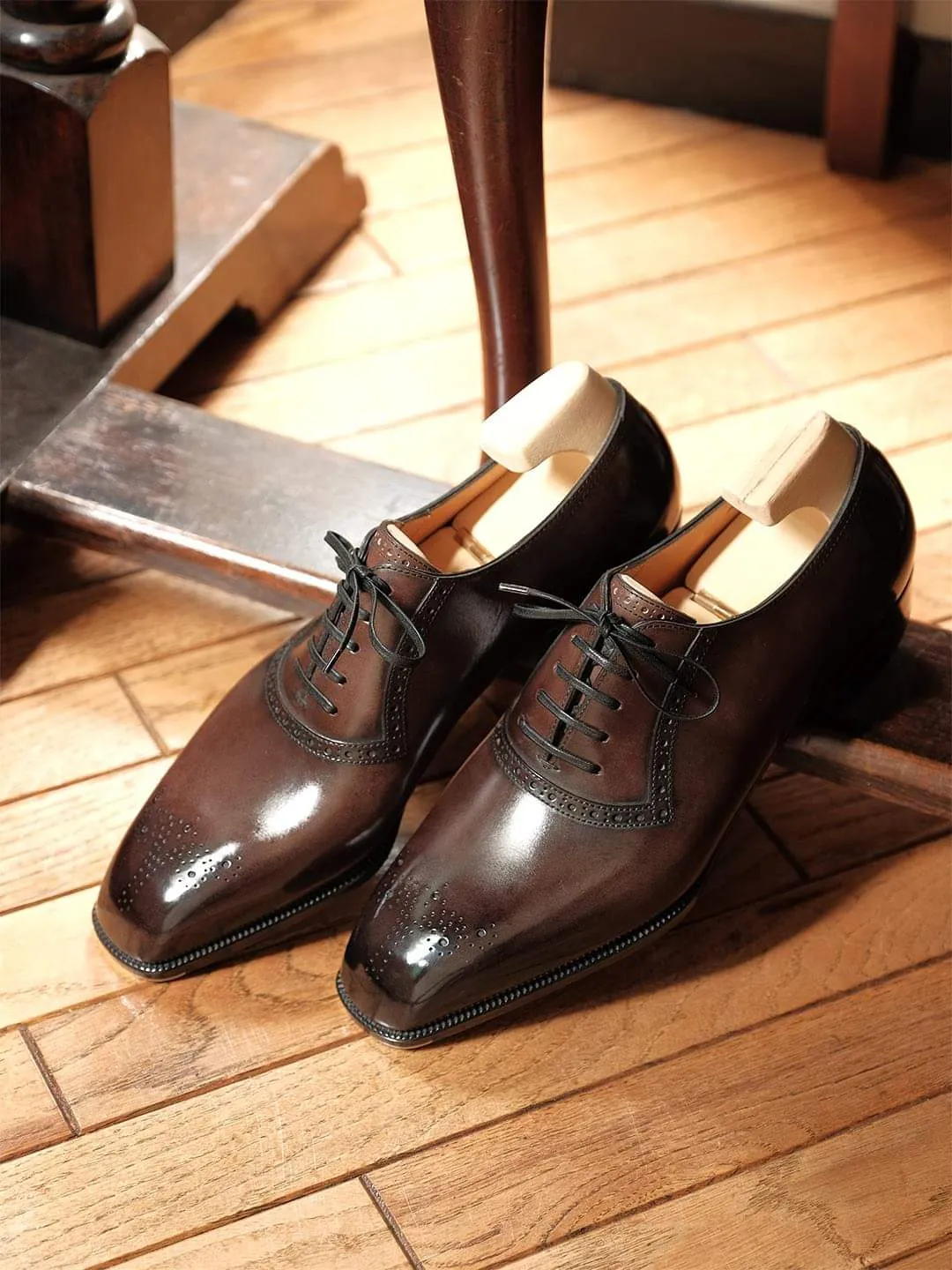 Brown Leather Faelan Brogue Oxfords - Formal Shoes - SS23