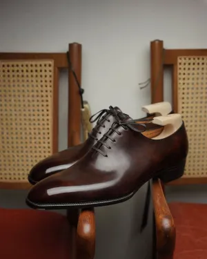 Brown Leather Galatea Whole Cut Oxfords - Formal Shoes