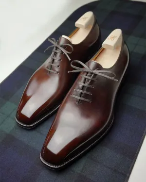 Brown Leather Isabeau Whole Cut Oxfords - Formal Shoes - SS23