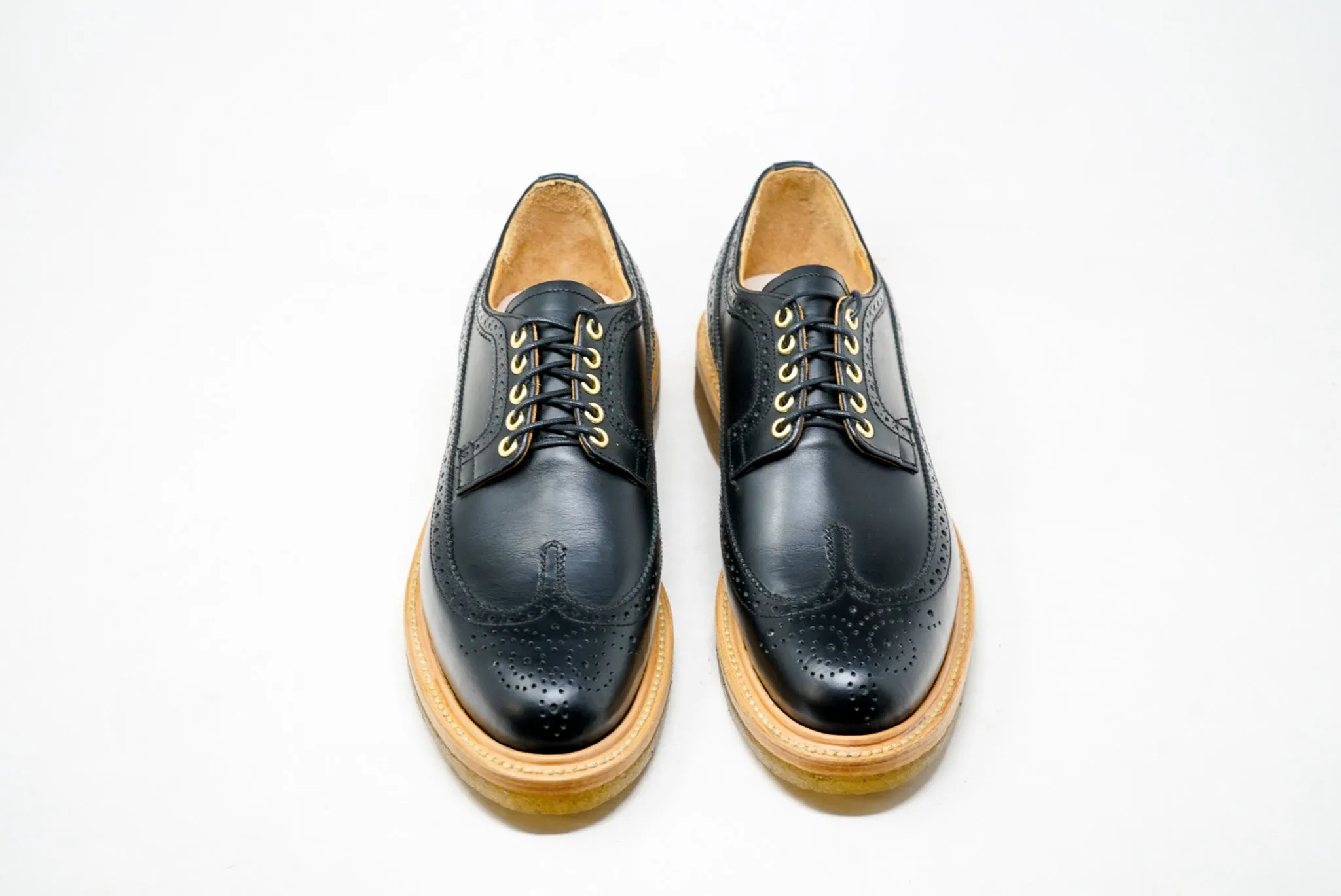 Concho Long Wing Brogues Black