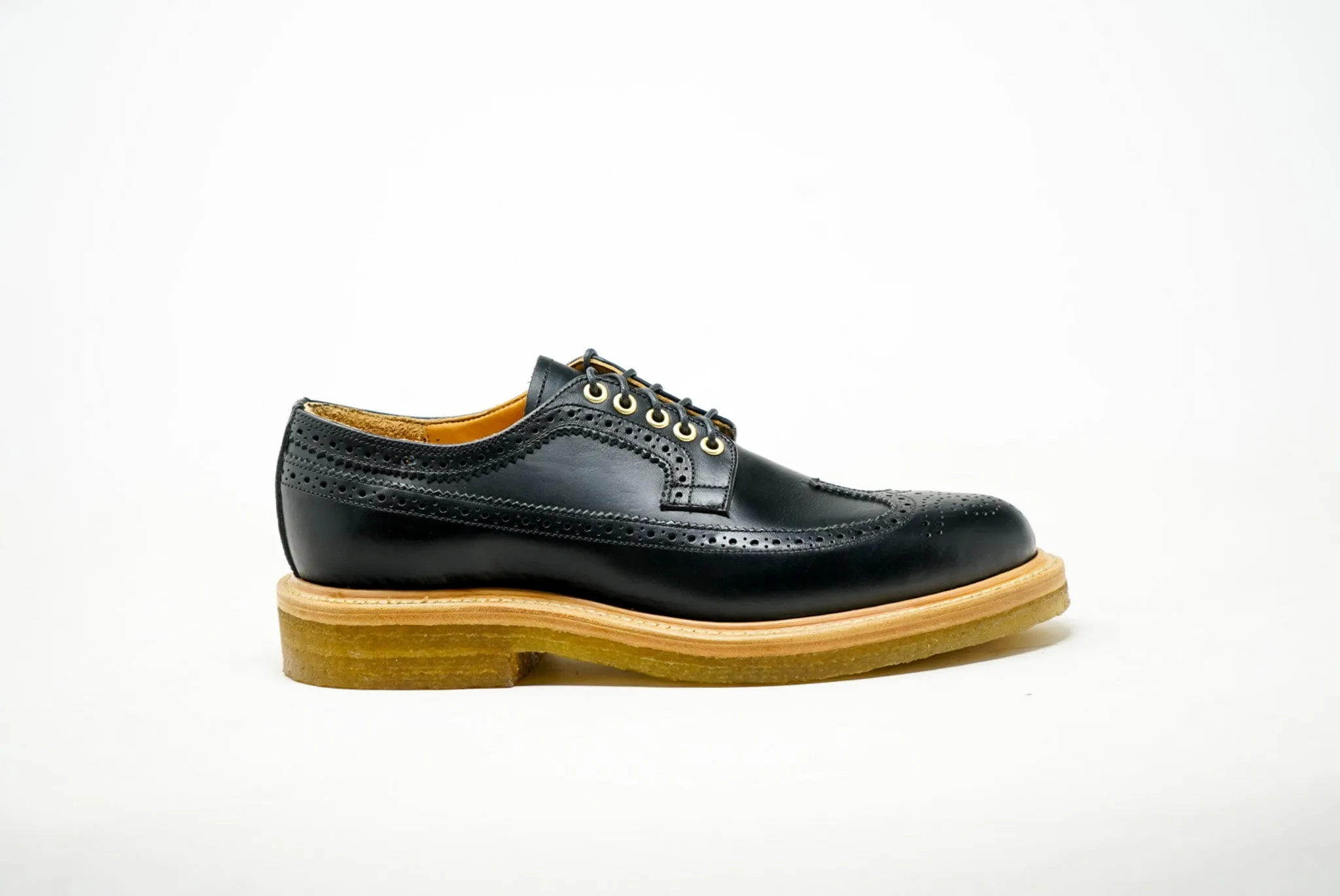 Concho Long Wing Brogues Black