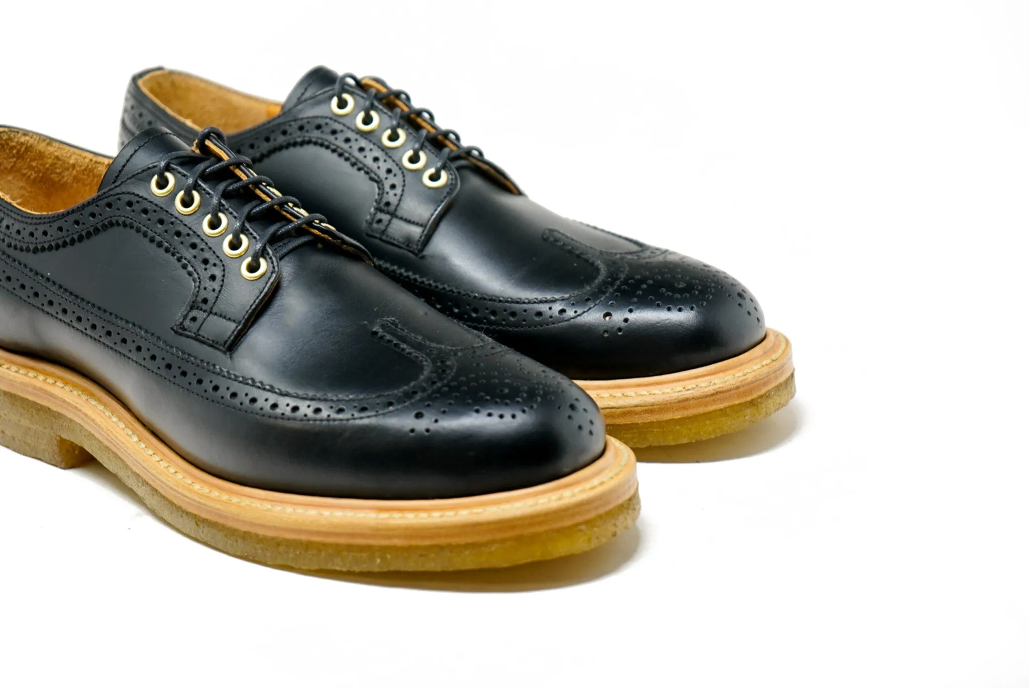 Concho Long Wing Brogues Black