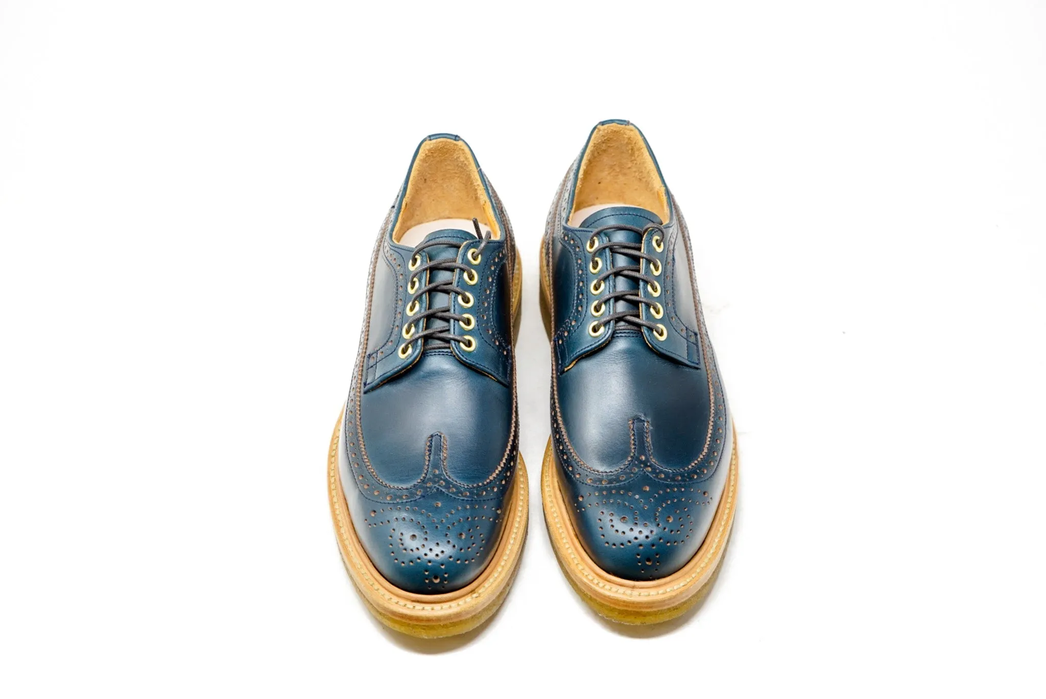 Concho Long Wing Brogues Navy CXL
