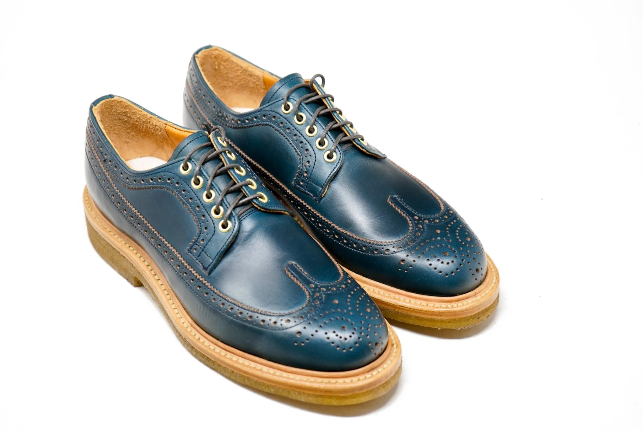Concho Long Wing Brogues Navy CXL