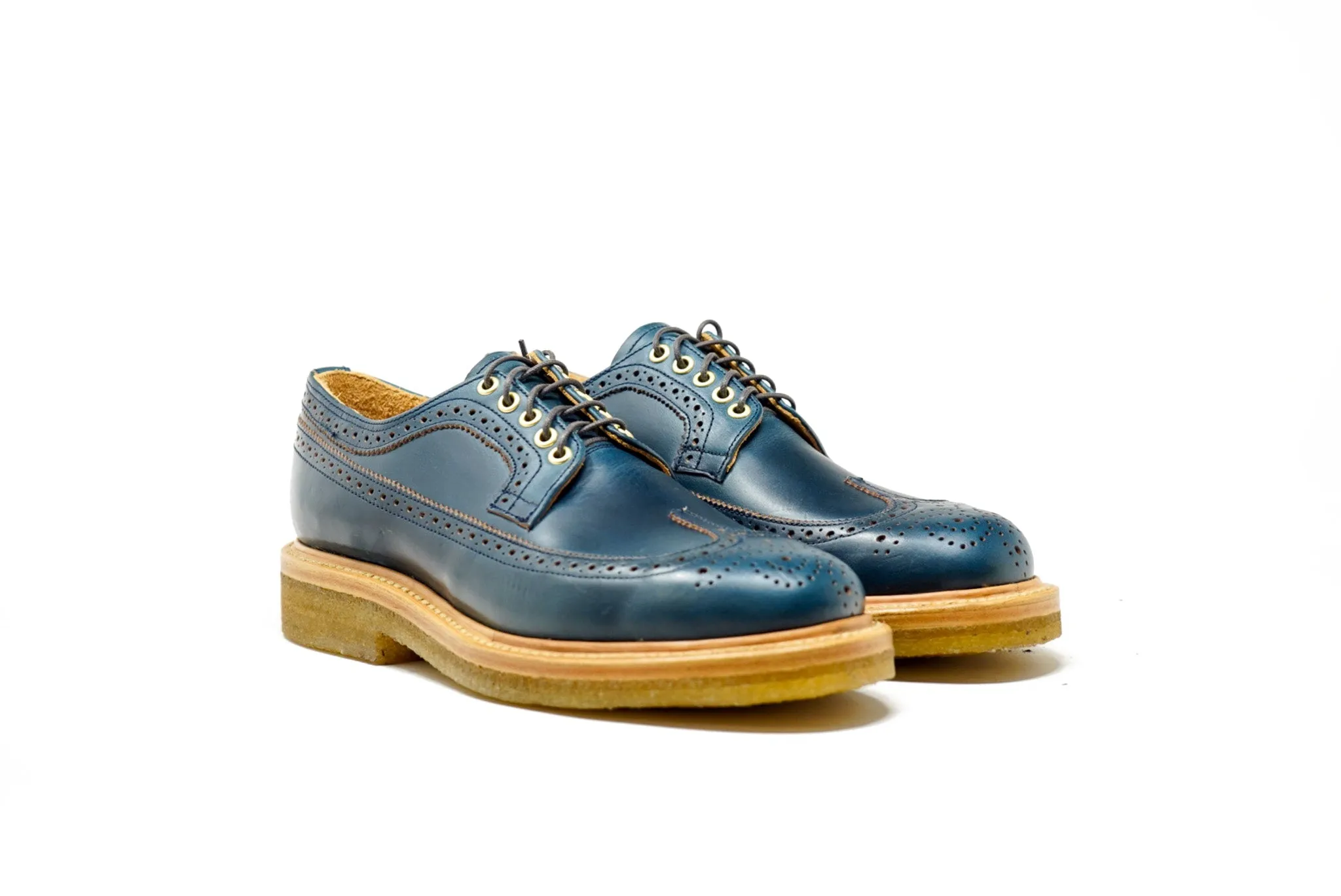 Concho Long Wing Brogues Navy CXL