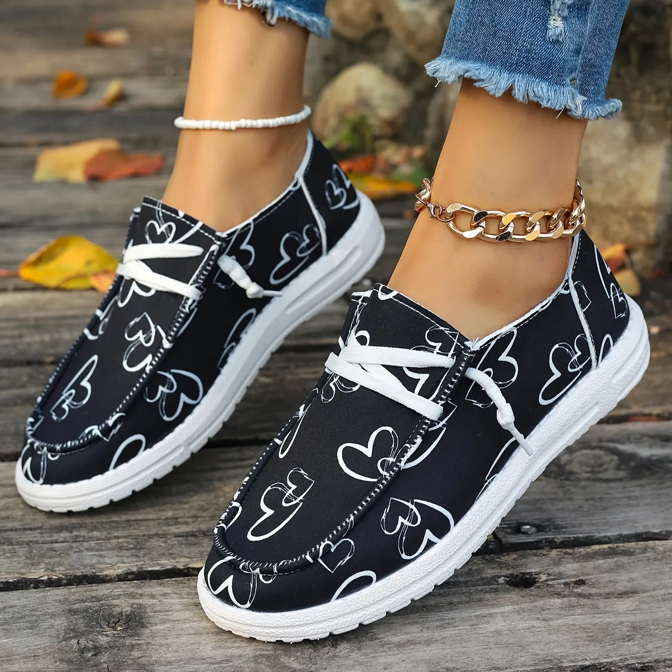 Dames slip-on loafers-licht en comfortabele hartpatronen vrijetijdsschoenen