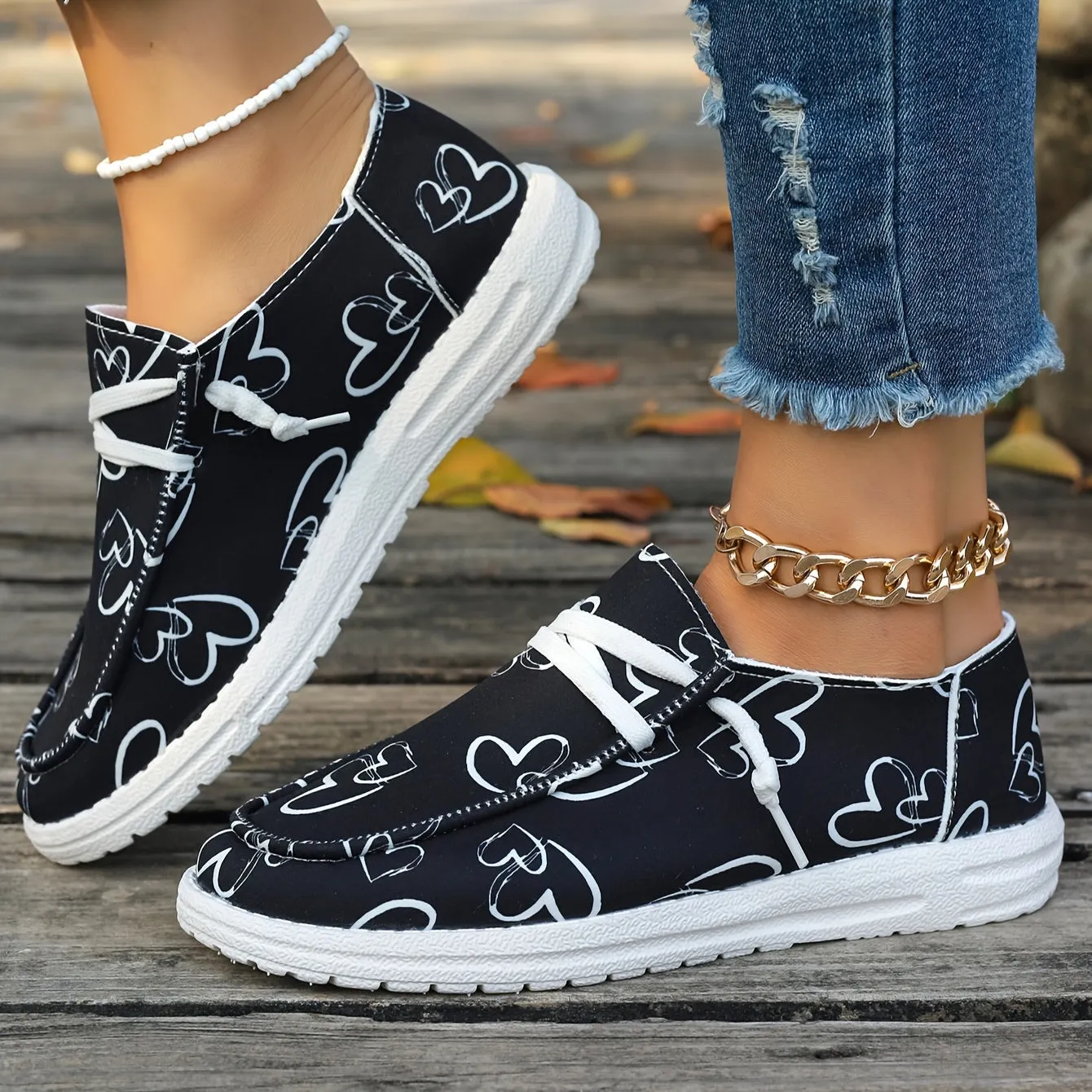 Dames slip-on loafers-licht en comfortabele hartpatronen vrijetijdsschoenen
