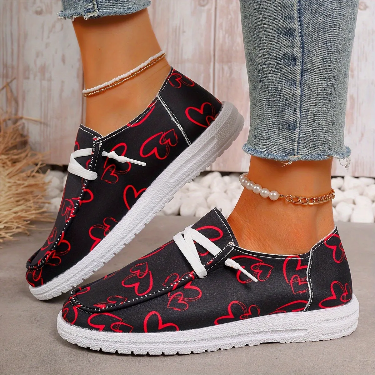 Dames slip-on loafers-licht en comfortabele hartpatronen vrijetijdsschoenen
