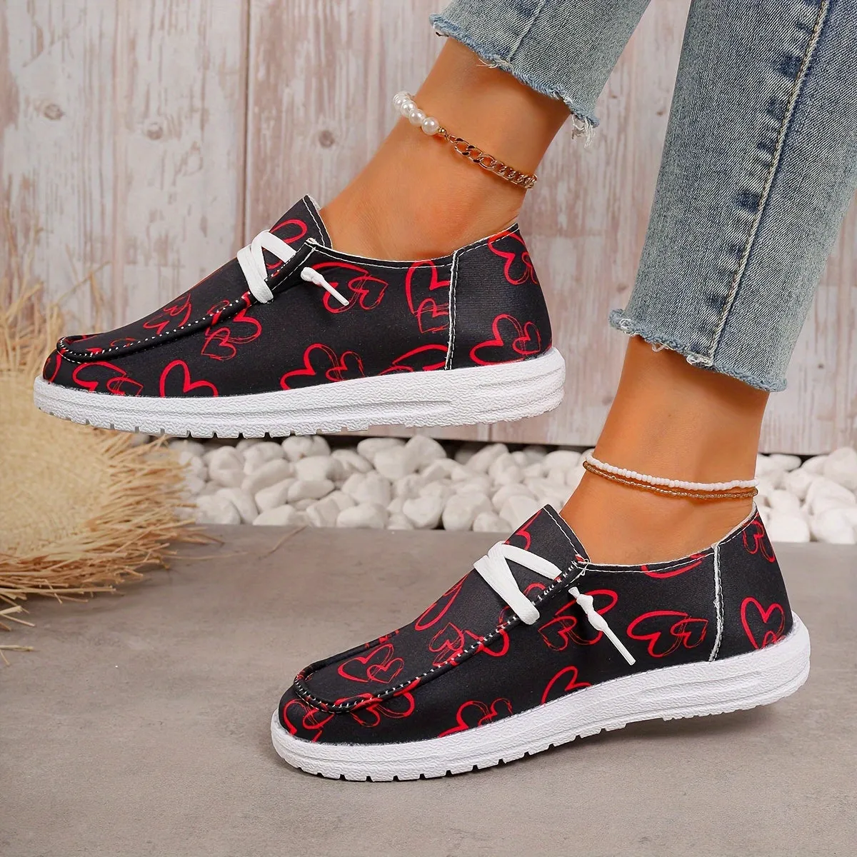 Dames slip-on loafers-licht en comfortabele hartpatronen vrijetijdsschoenen