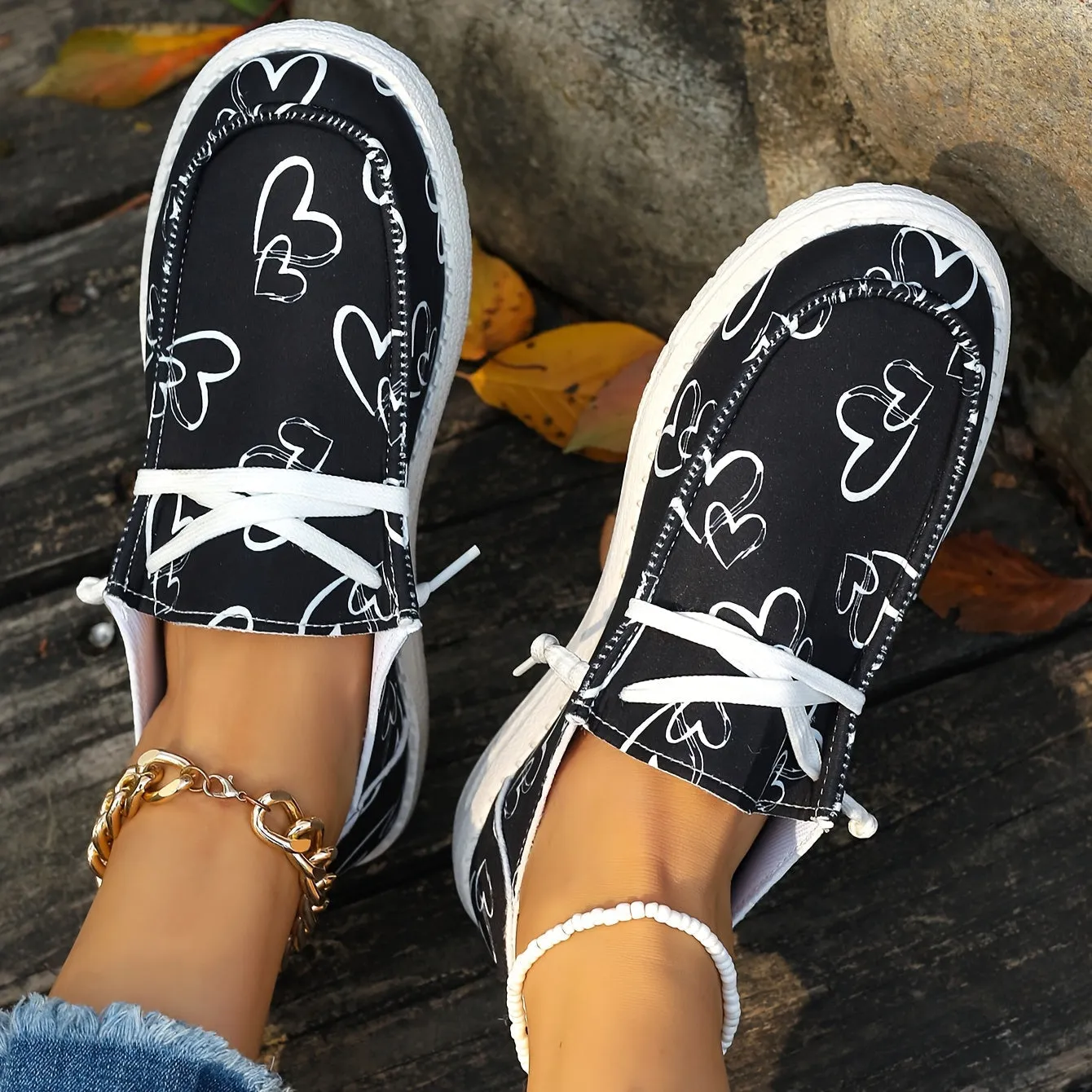 Dames slip-on loafers-licht en comfortabele hartpatronen vrijetijdsschoenen