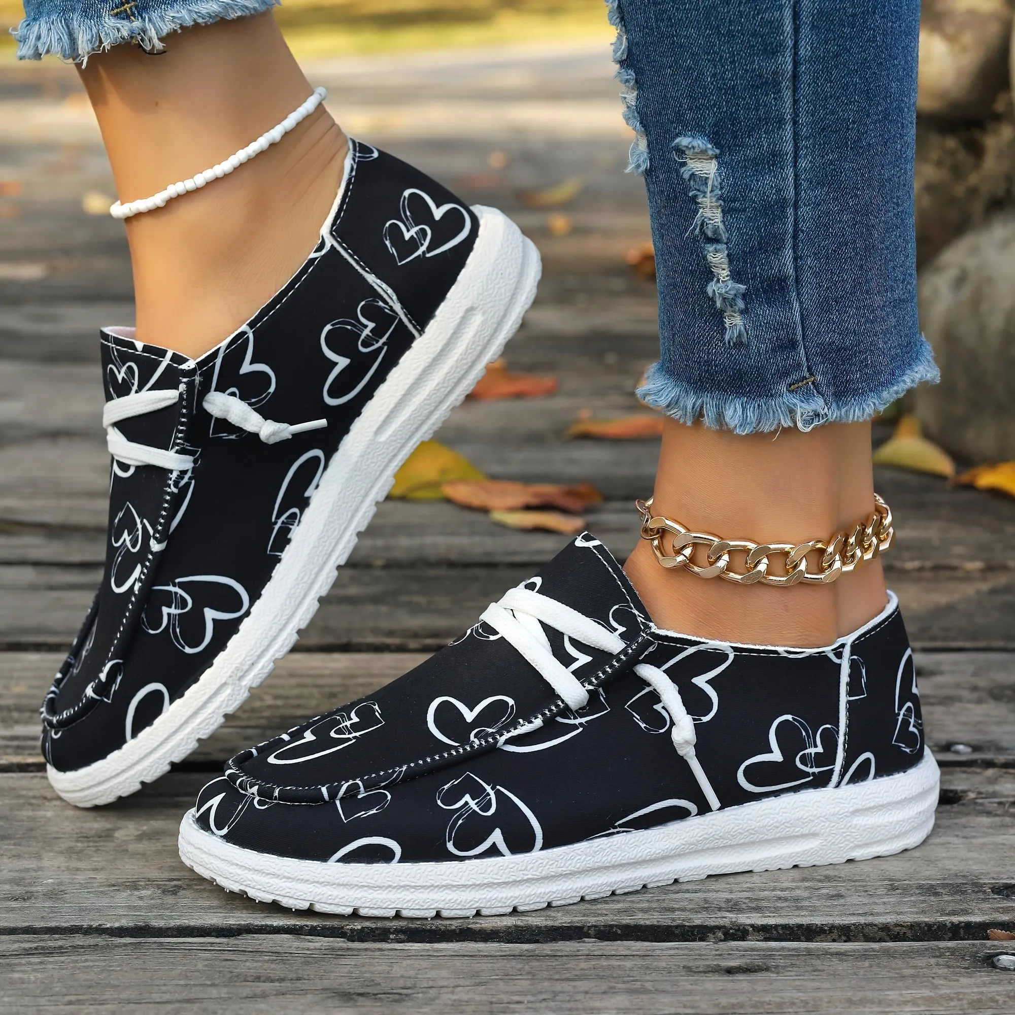 Dames slip-on loafers-licht en comfortabele hartpatronen vrijetijdsschoenen