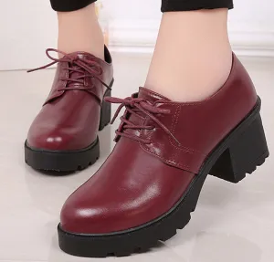 England Style Women's Thick Heel Oxfords