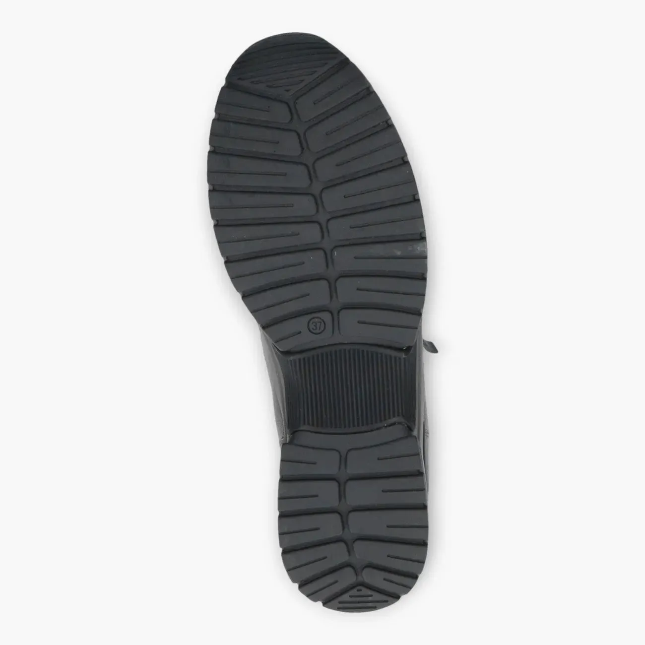 Grey Leather Lace-Up Shoes with Zip & Removable Footbed