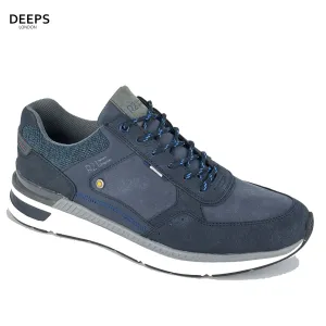 JEREMY ORIGINAL DENIM COLLECTION MEN'S RETRO STYLE TRAINERS NAVY
