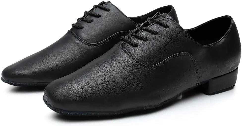 Leather Shoes for Men Latin Jazz Ballroom Dance Shoes Lightweight Water Proof Non Slip Shoes Walking Shoes