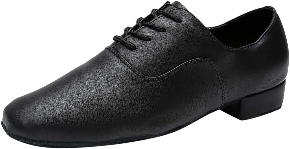 Leather Shoes for Men Latin Jazz Ballroom Dance Shoes Lightweight Water Proof Non Slip Shoes Walking Shoes