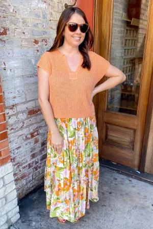 Need You To Stay Flowy Floral Print Maxi Skirt