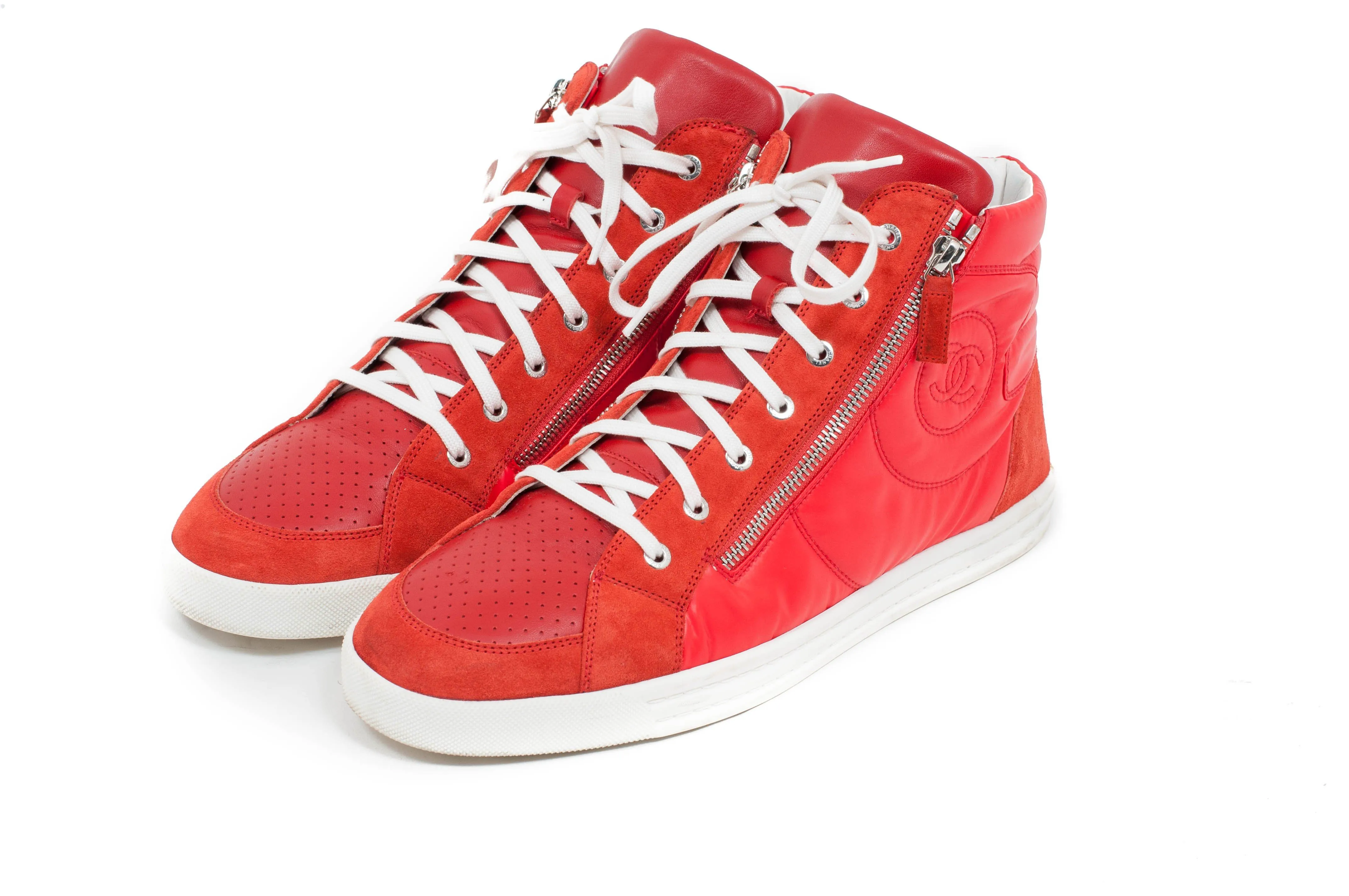Quilted Leather Suede High Tops