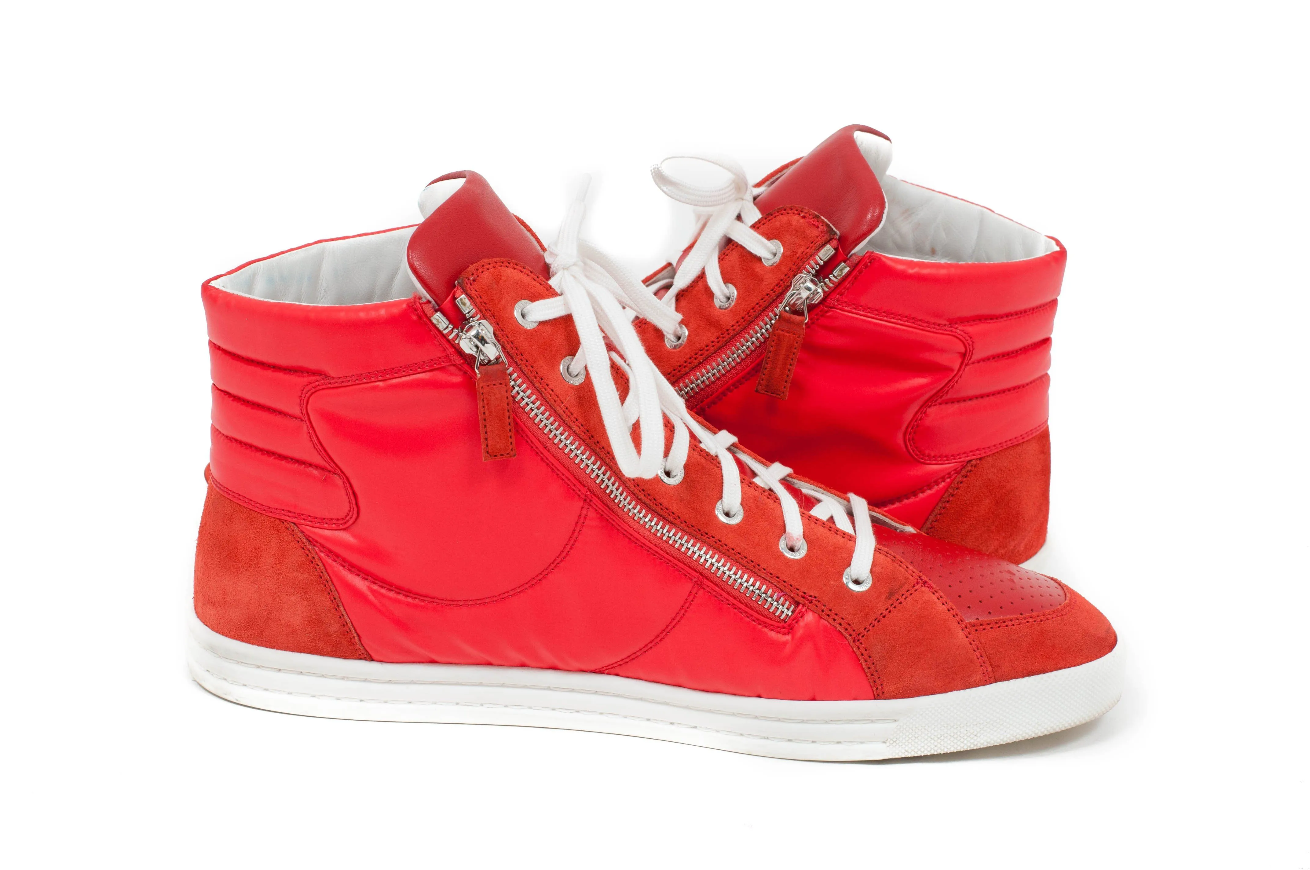 Quilted Leather Suede High Tops