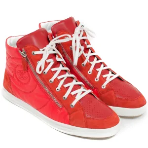Quilted Leather Suede High Tops