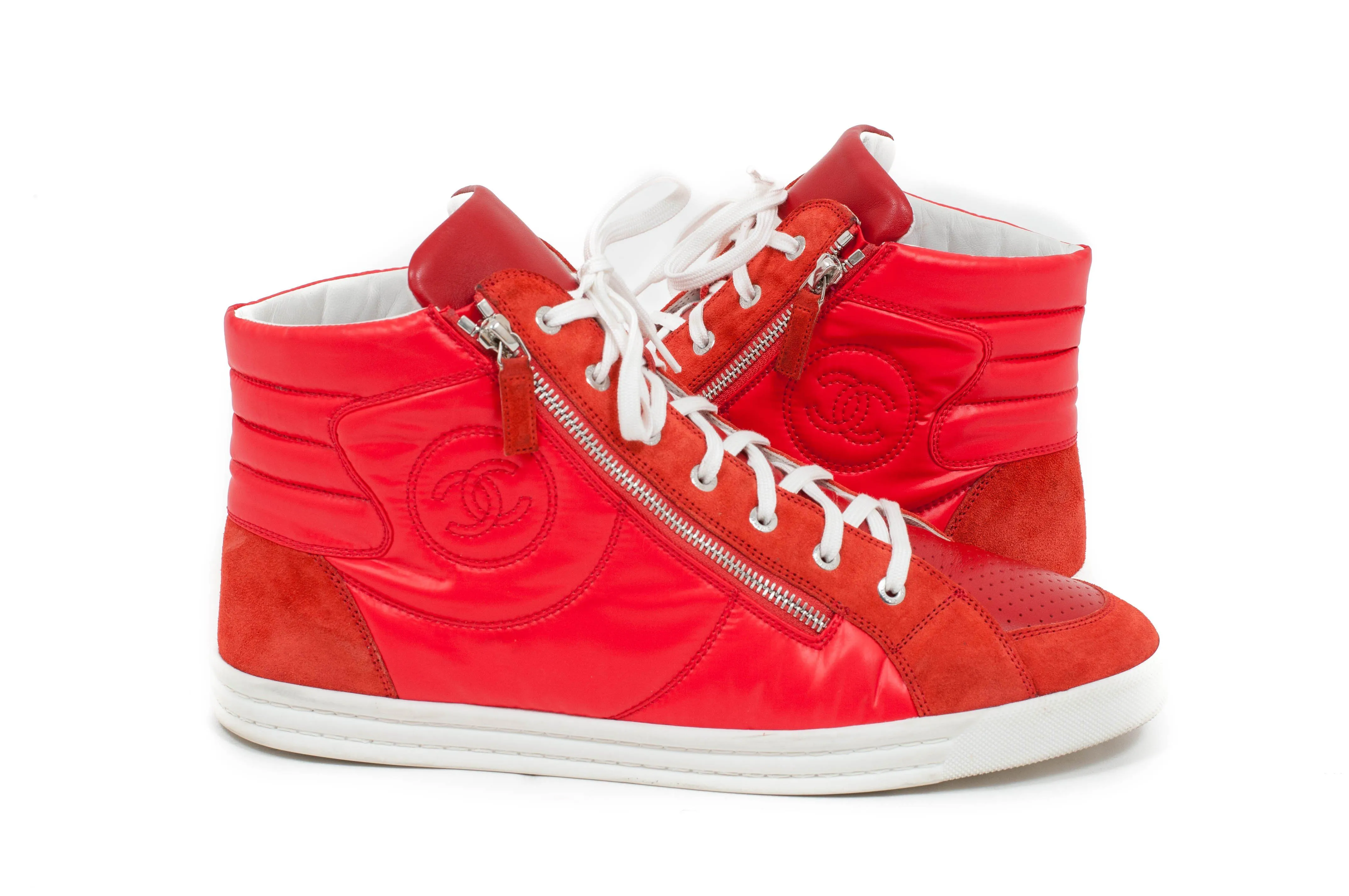 Quilted Leather Suede High Tops