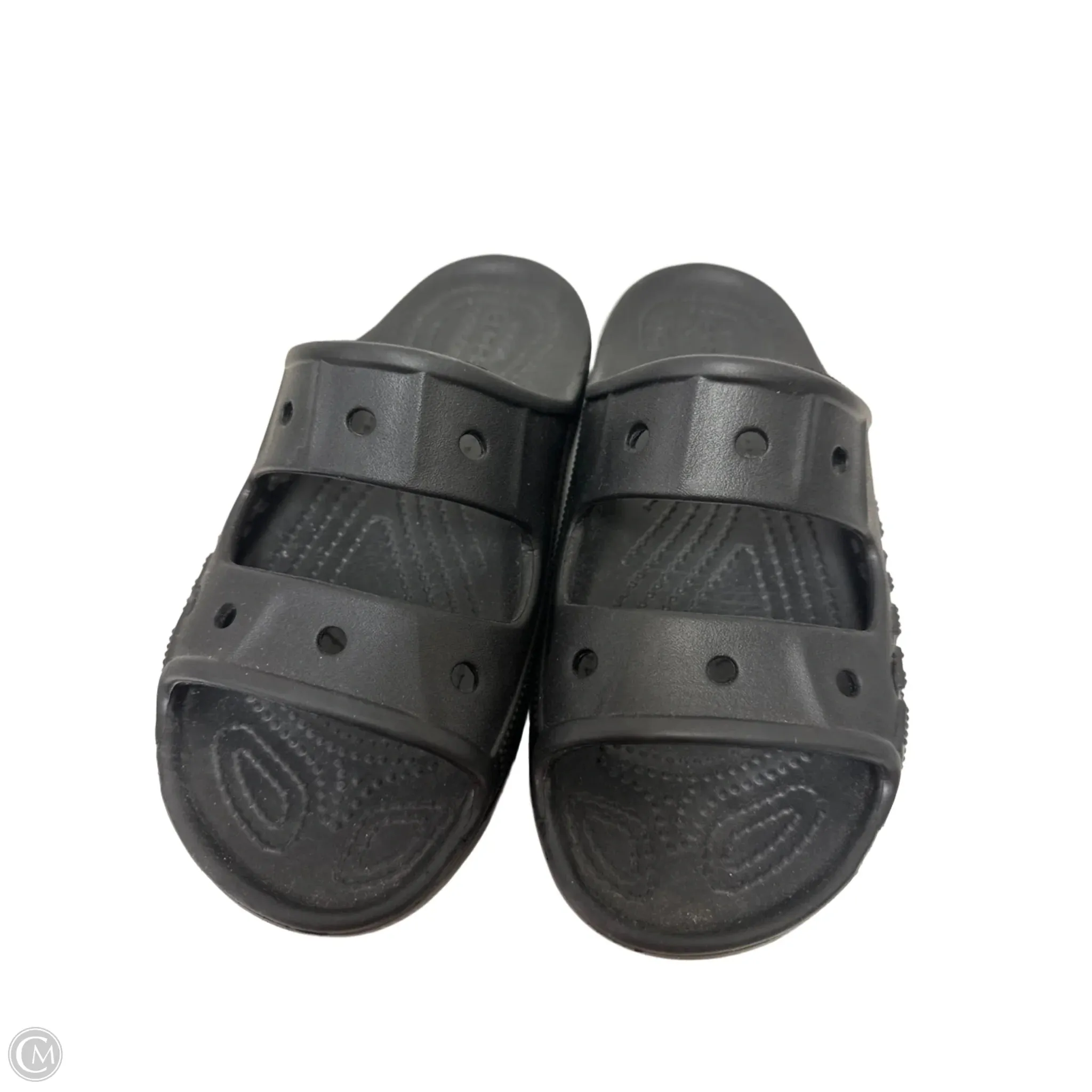 Sandals Flats By Crocs In Black, Size: 7