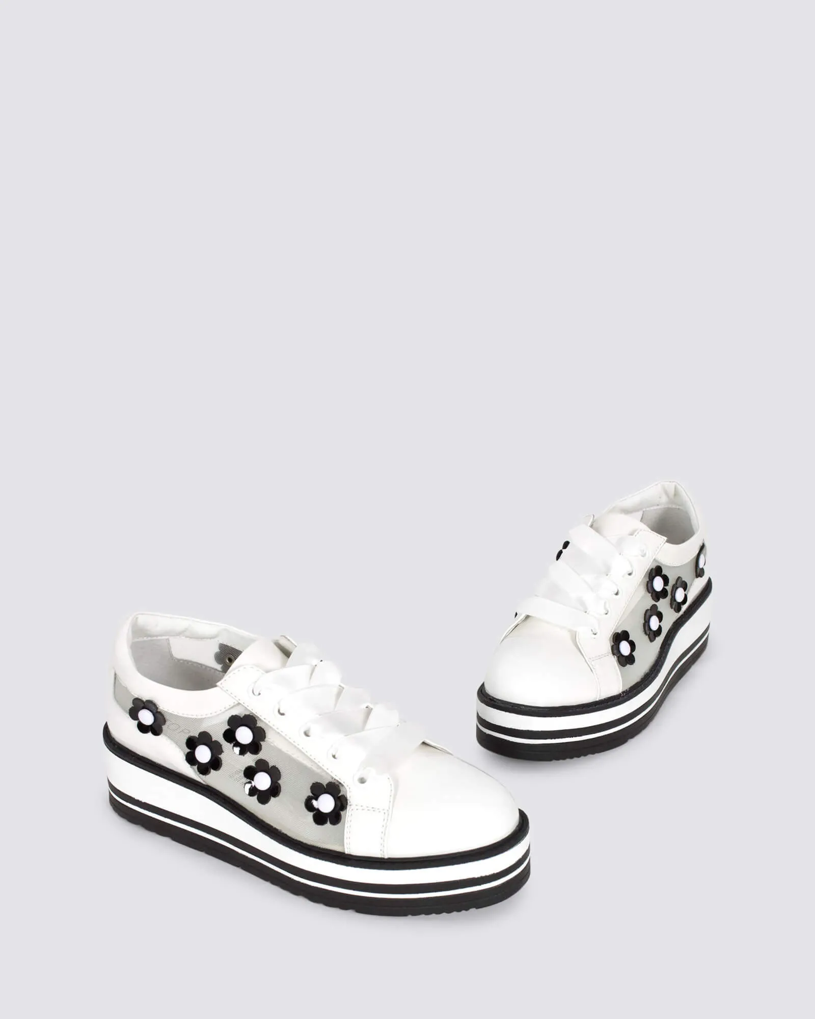 SERENO PLATFORM SNEAKERS WHITE/BLACK