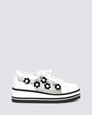 SERENO PLATFORM SNEAKERS WHITE/BLACK