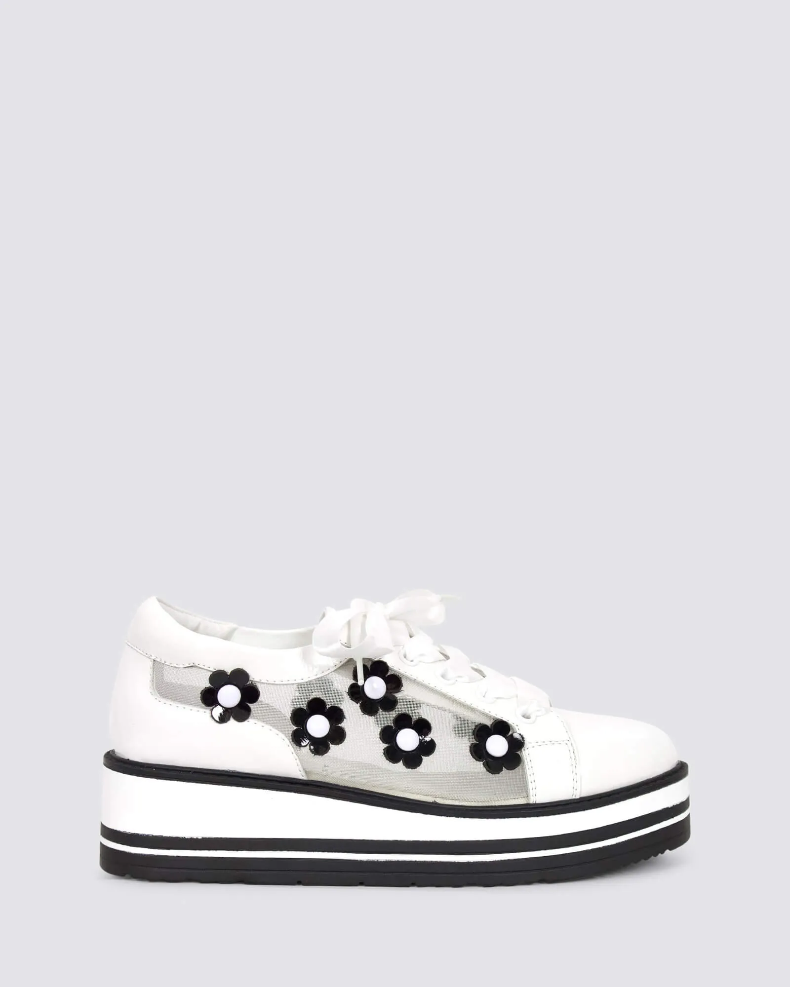 SERENO PLATFORM SNEAKERS WHITE/BLACK