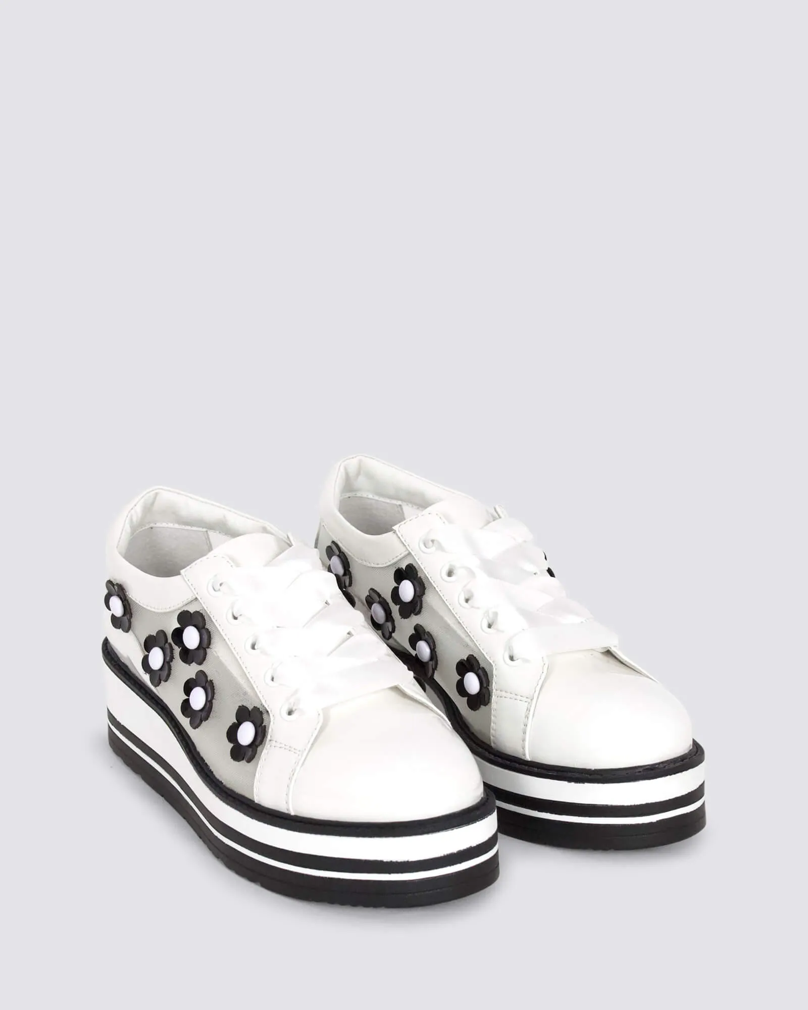 SERENO PLATFORM SNEAKERS WHITE/BLACK