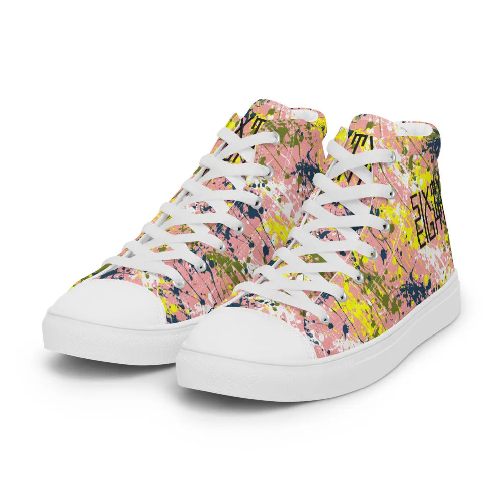 Sixty Eight 93 Logo Black Drip #15 Men's High Top Shoes