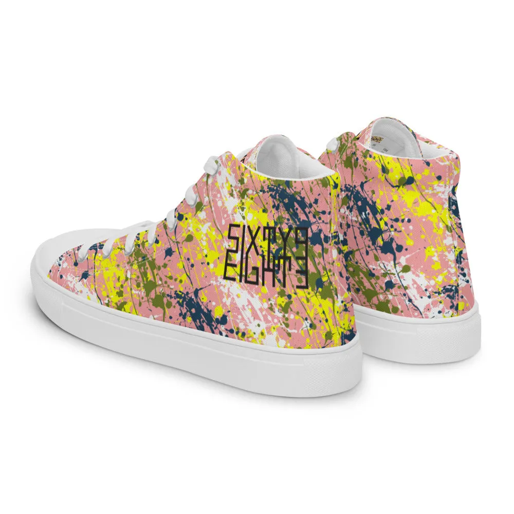 Sixty Eight 93 Logo Black Drip #15 Men's High Top Shoes