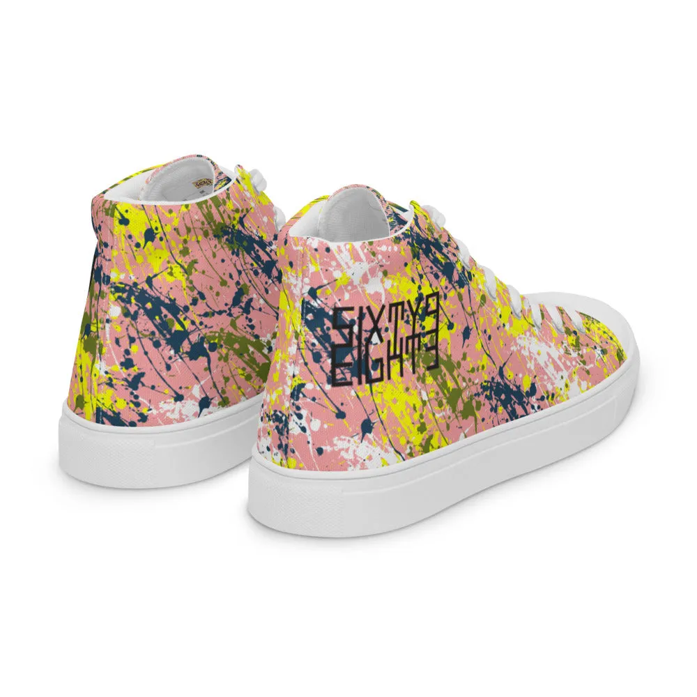 Sixty Eight 93 Logo Black Drip #15 Men's High Top Shoes