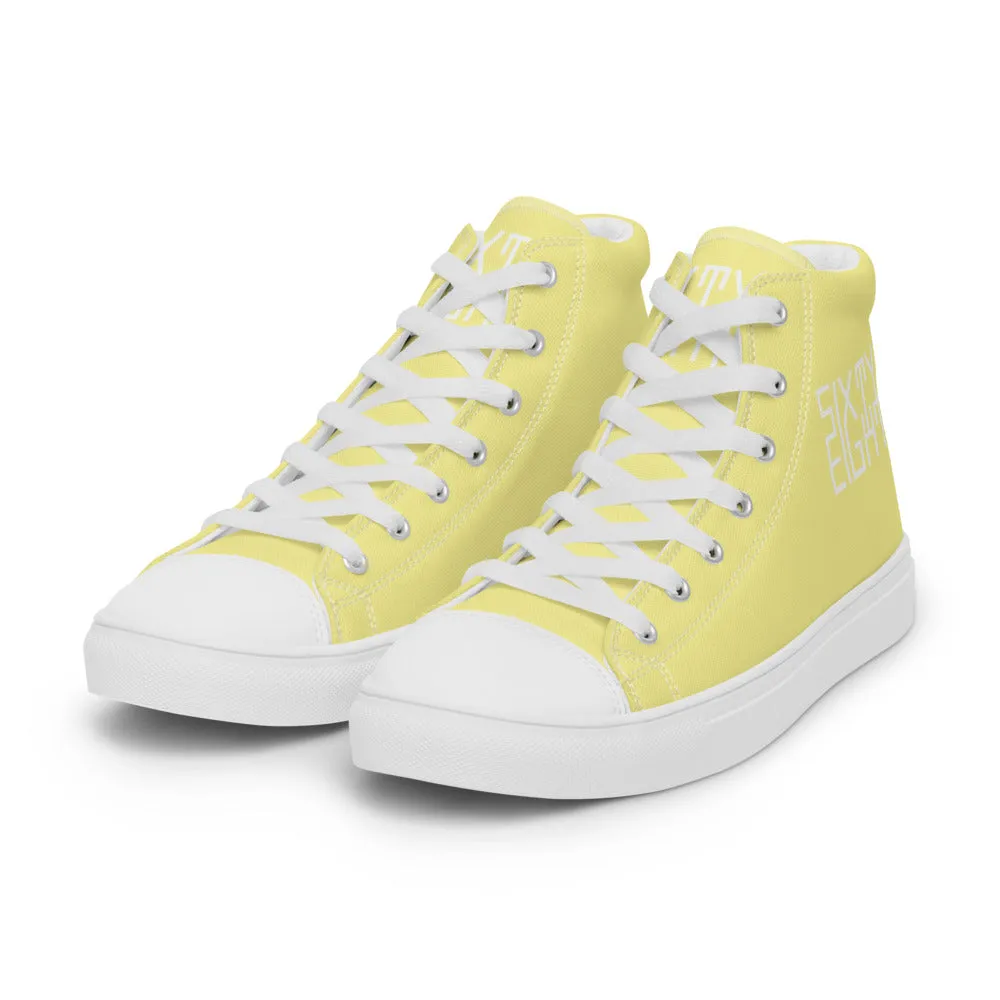 Sixty Eight 93 Logo White Gold Men's High Top Shoes