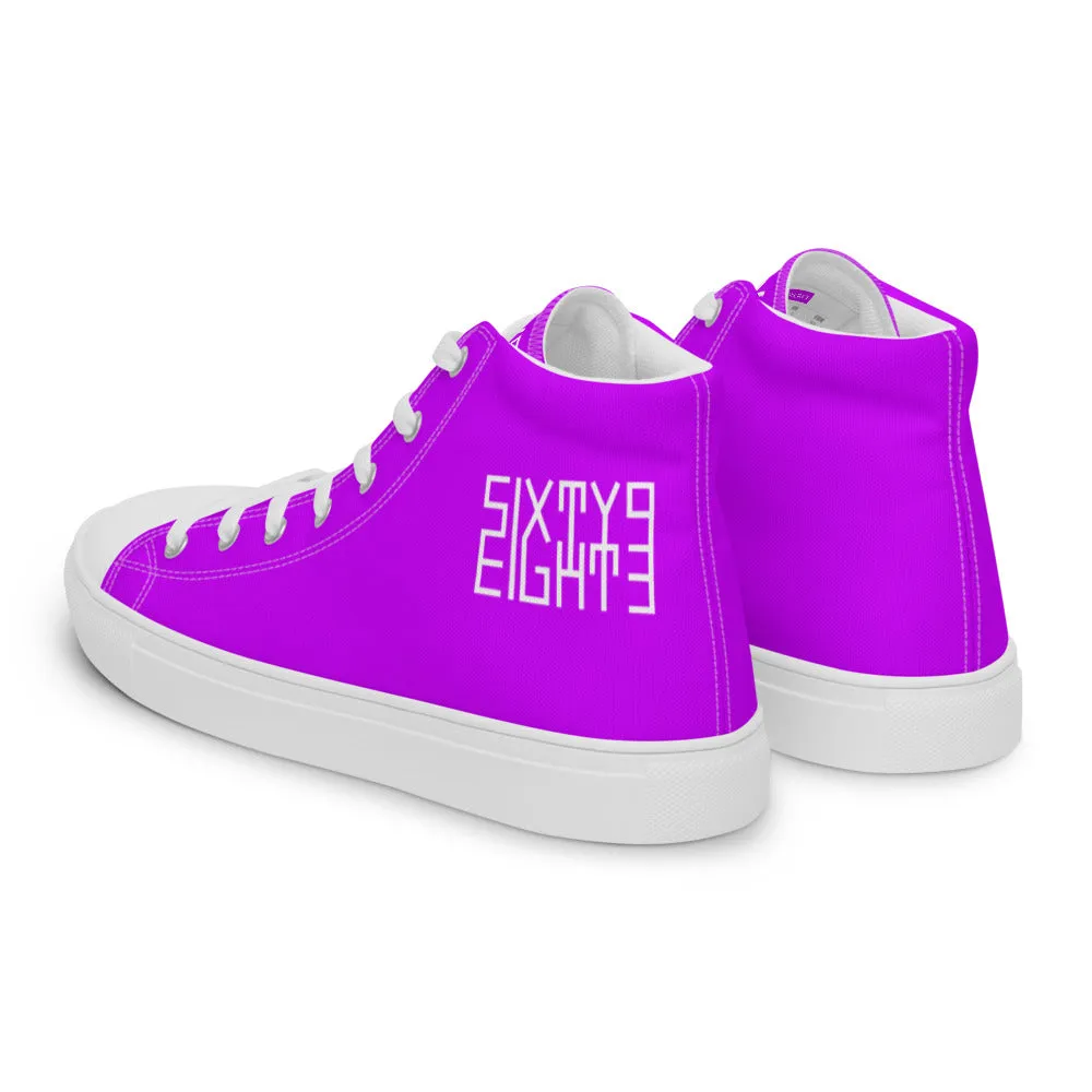 Sixty Eight 93 Logo White Purple Women's High Top Shoes