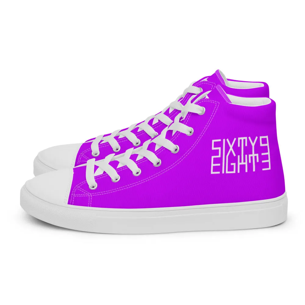 Sixty Eight 93 Logo White Purple Women's High Top Shoes