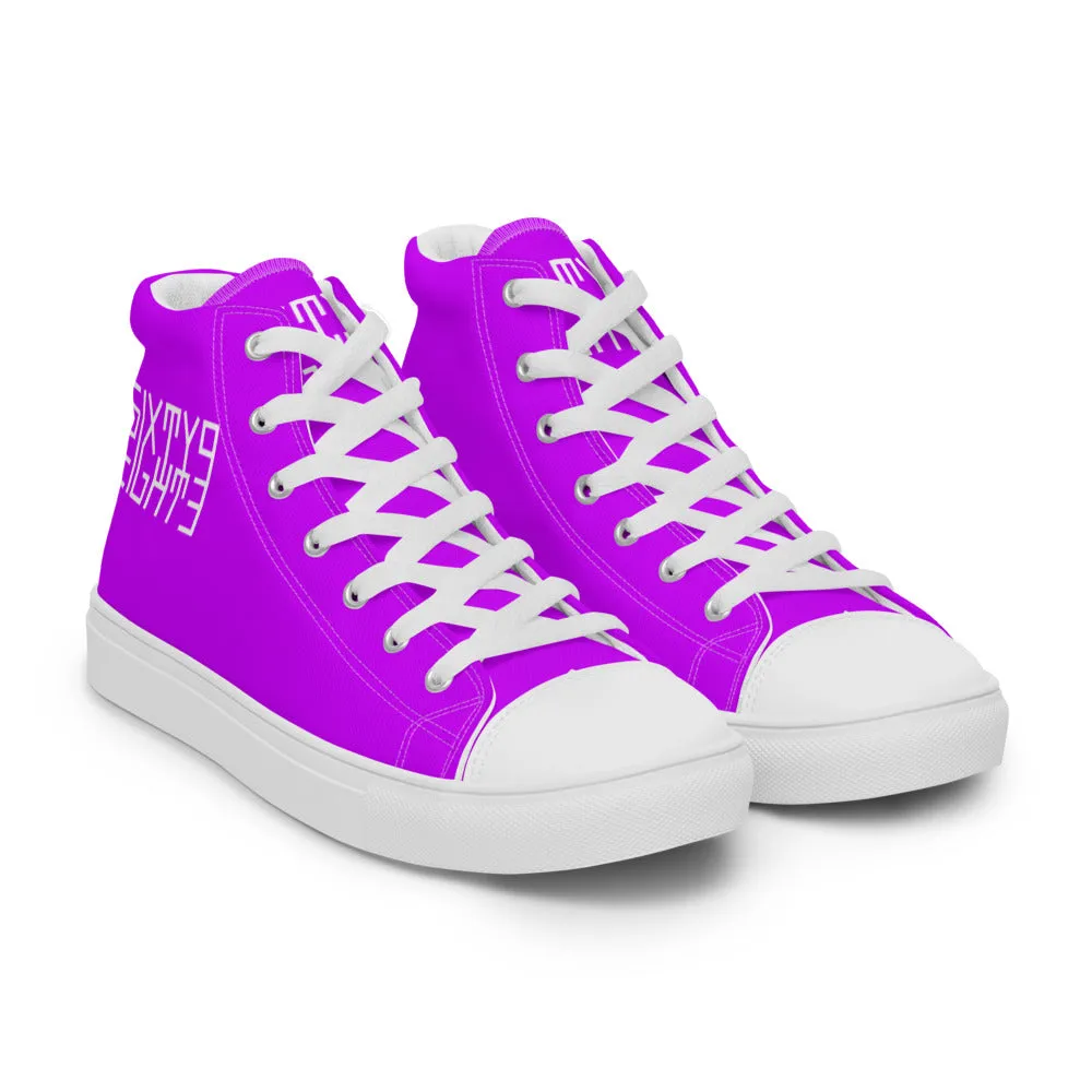 Sixty Eight 93 Logo White Purple Women's High Top Shoes